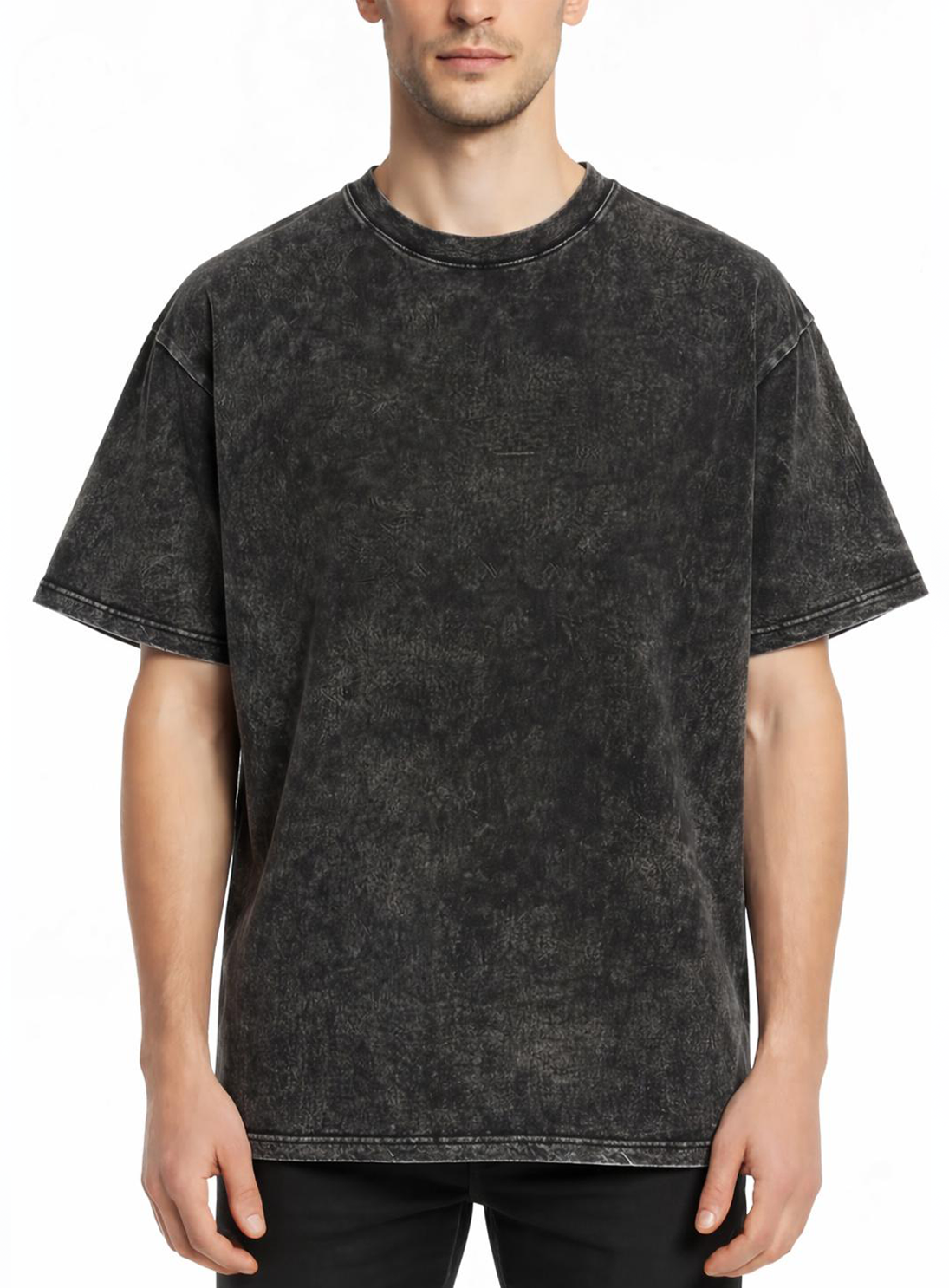 Black Acid Wash Oversized Tee