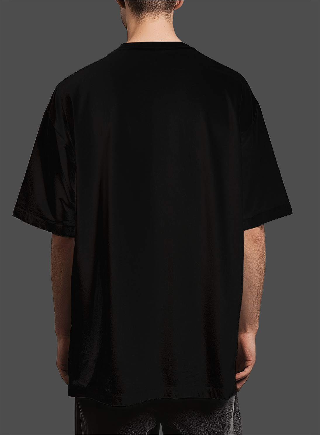 Black "Chi Ben Zi (LRB)" Logo Printed Oversized Tee