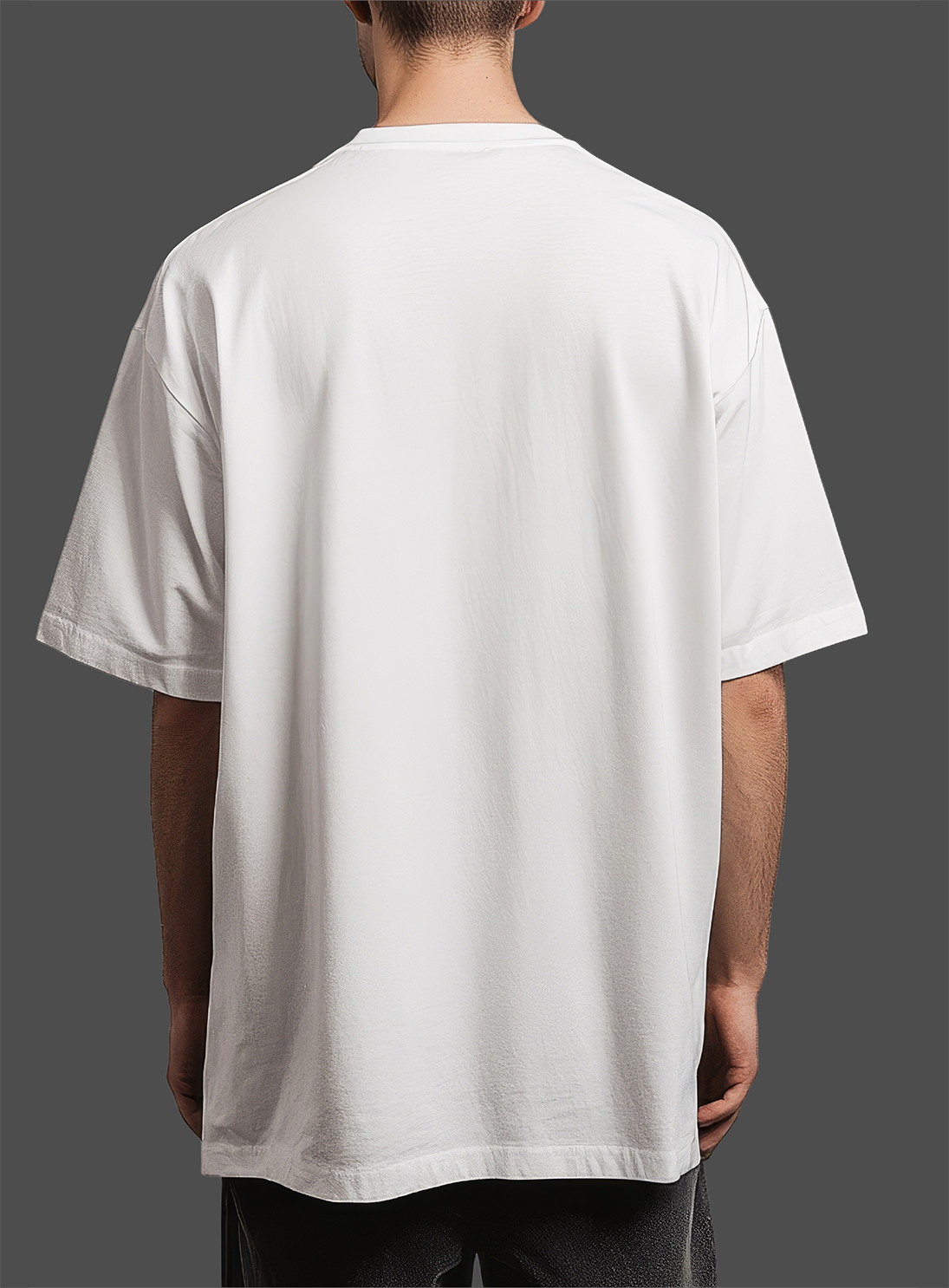 White "Chi Ben Zi (LRB)" Logo Printed Oversized Tee