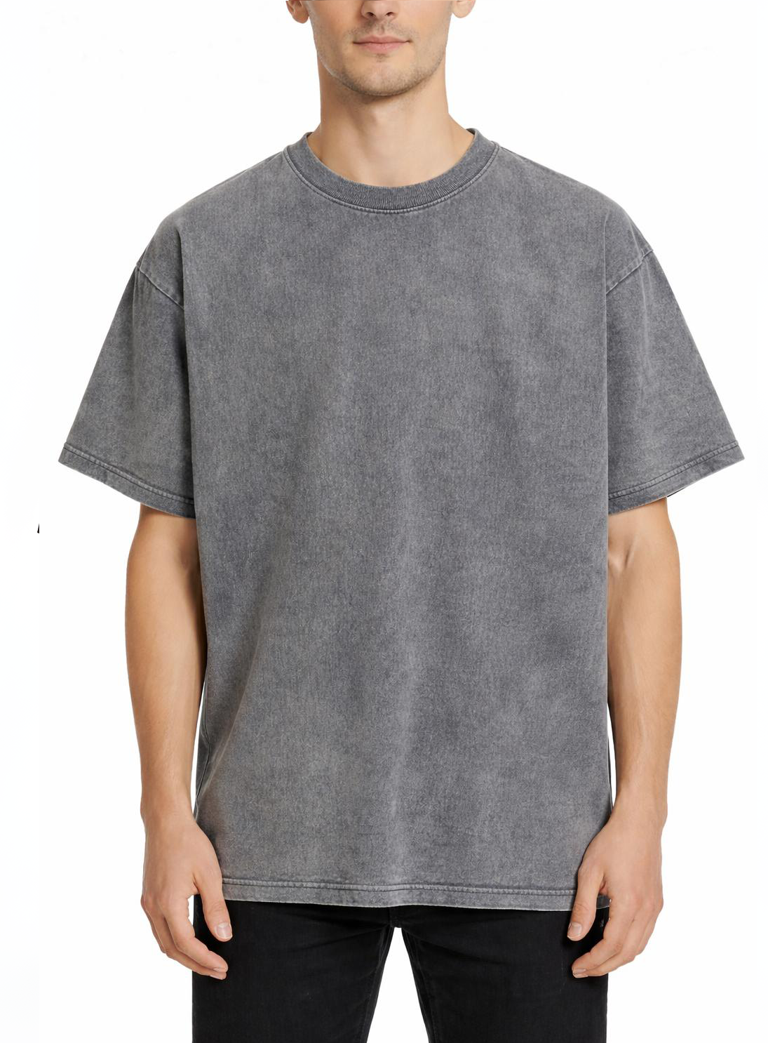 Grey Acid Wash Oversized Tee